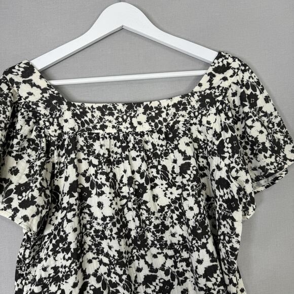 Rails Magnolia Cameo Floral Top Womens Small Black Button Front Gauze Shirt Boho - Picture 5 of 11